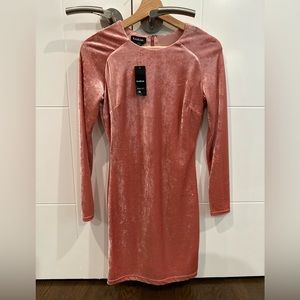 Bebe long sleeve mini velvet dress